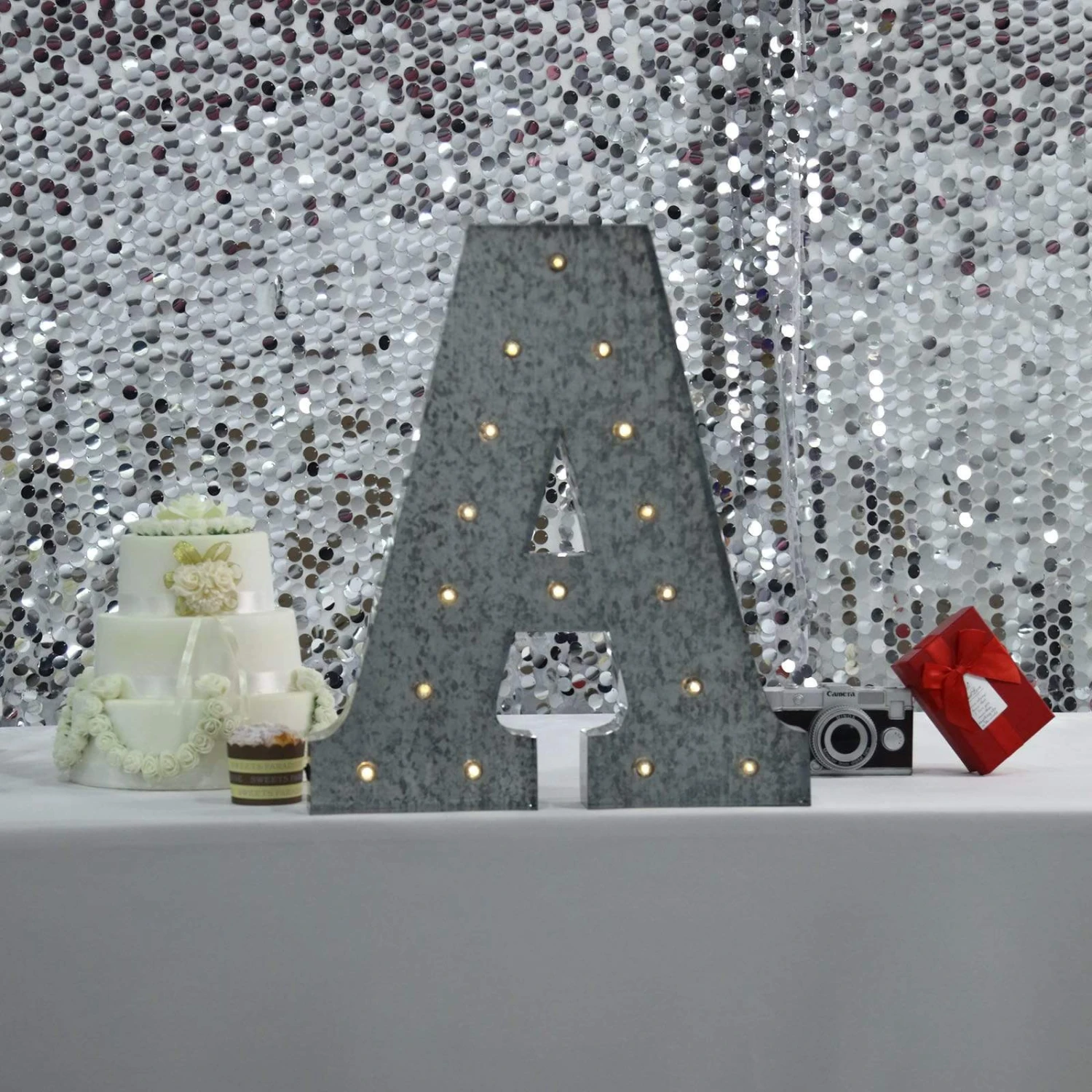 1.7 Ft Lighted Metal Marquee Silver Light Up Letter 10 1.7 Ft Lighted Metal Marquee Silver Light Up Letter - Image 8