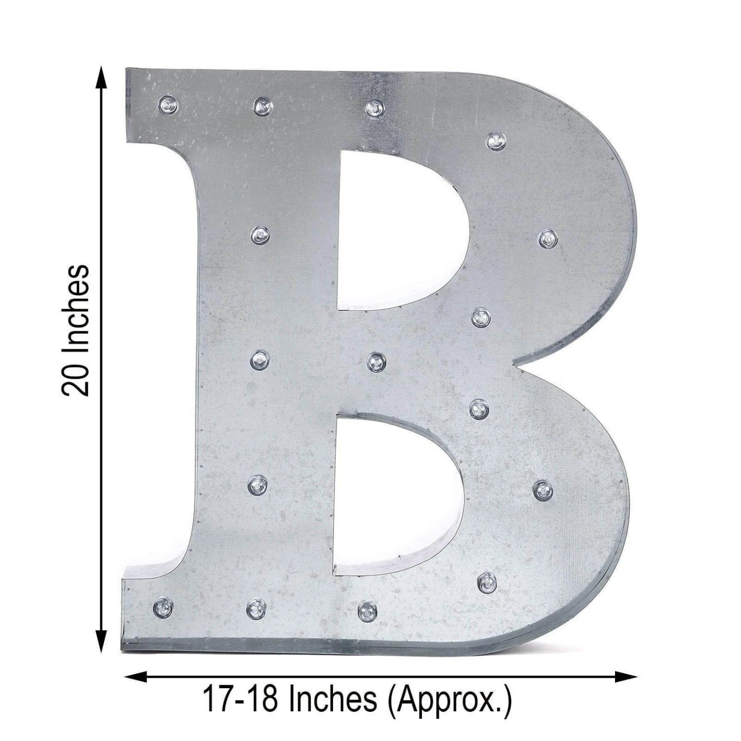 1.7 Ft Lighted Metal Marquee Silver Light Up Letter 12 1.7 Ft Lighted Metal Marquee Silver Light Up Letter - Image 10