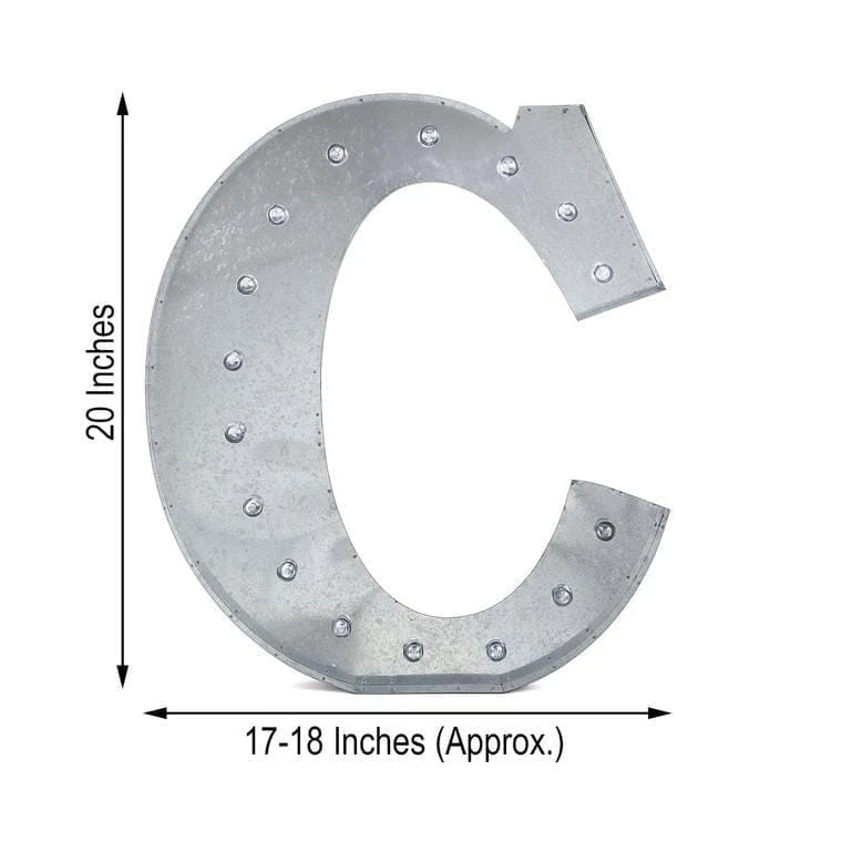 1.7 Ft Lighted Metal Marquee Silver Light Up Letter 19 1.7 Ft Lighted Metal Marquee Silver Light Up Letter - Image 17