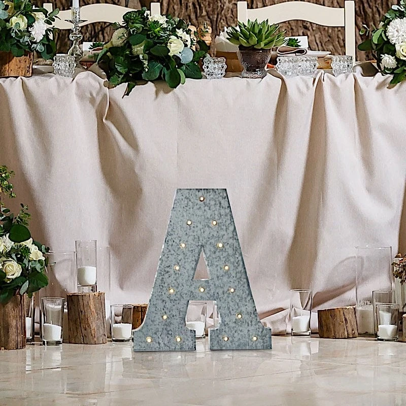 1.7 Ft Lighted Metal Marquee Silver Light Up Letter 9 1.7 Ft Lighted Metal Marquee Silver Light Up Letter - Image 7