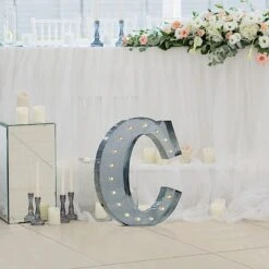 1.7 Ft Lighted Metal Marquee Silver Light Up Letter 41 1.7 Ft Lighted Metal Marquee Silver Light Up Letter -Optimal Home Decoration 1 7 ft lighted metal marquee silver light up letter 29558801825855