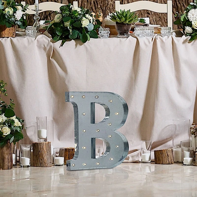 1.7 Ft Lighted Metal Marquee Silver Light Up Letter 15 1.7 Ft Lighted Metal Marquee Silver Light Up Letter - Image 13