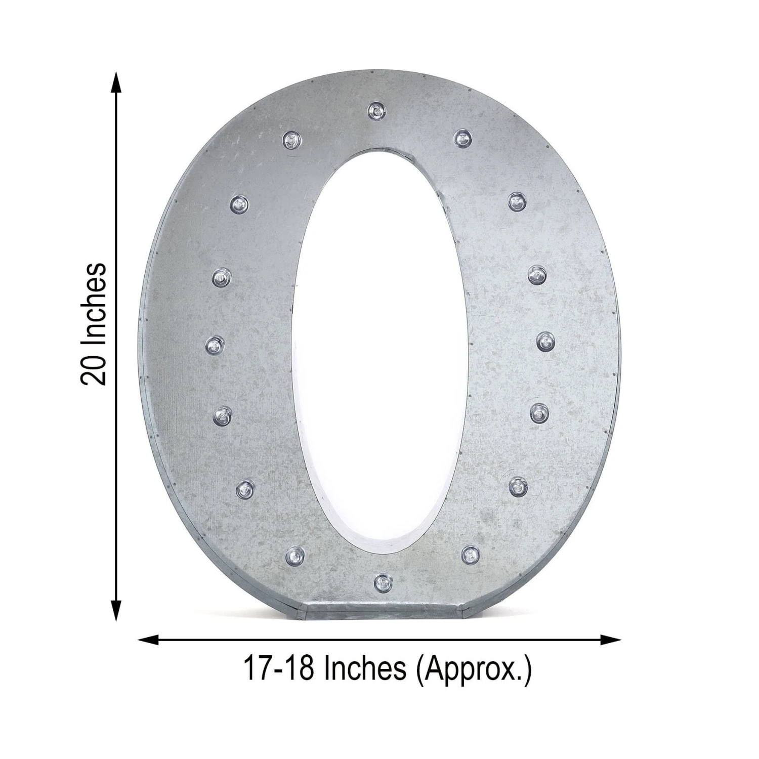 1.7 Ft Lighted Metal Marquee Silver Light Up Numbers 4 1.7 Ft Lighted Metal Marquee Silver Light Up Numbers - Image 2