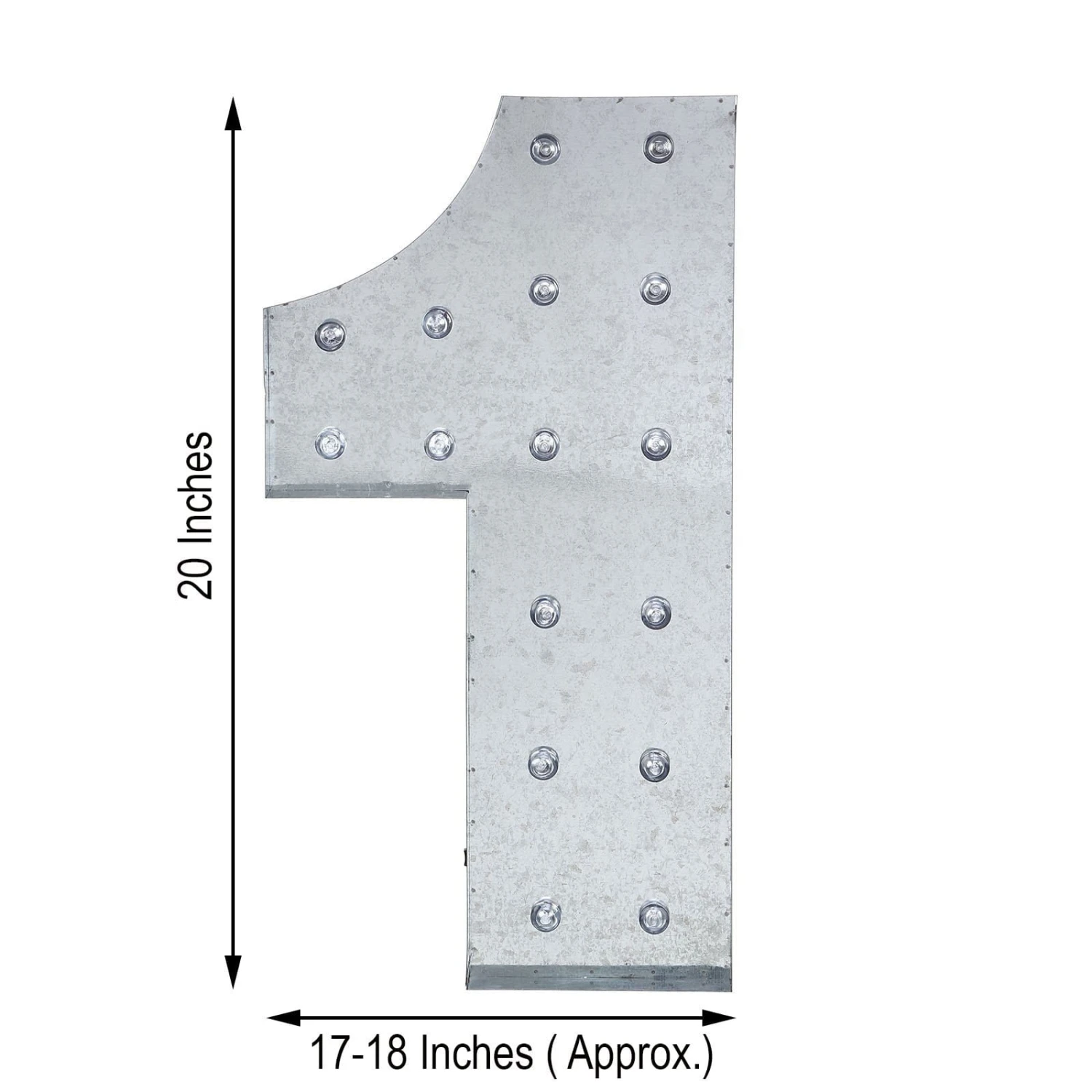 1.7 Ft Lighted Metal Marquee Silver Light Up Numbers 11 1.7 Ft Lighted Metal Marquee Silver Light Up Numbers - Image 9