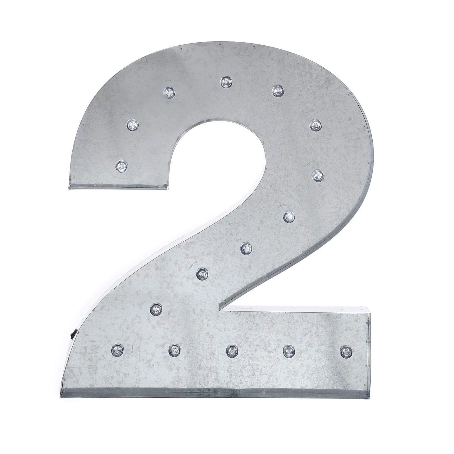 1.7 Ft Lighted Metal Marquee Silver Light Up Numbers 17 1.7 Ft Lighted Metal Marquee Silver Light Up Numbers - Image 15