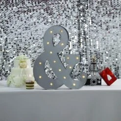 1.7 Ft Lighted Metal Marquee Silver Light Up Symbols 16 1.7 Ft Lighted Metal Marquee Silver Light Up Symbols -Optimal Home Decoration 1 7 ft lighted metal marquee silver light up symbols 29012418232383