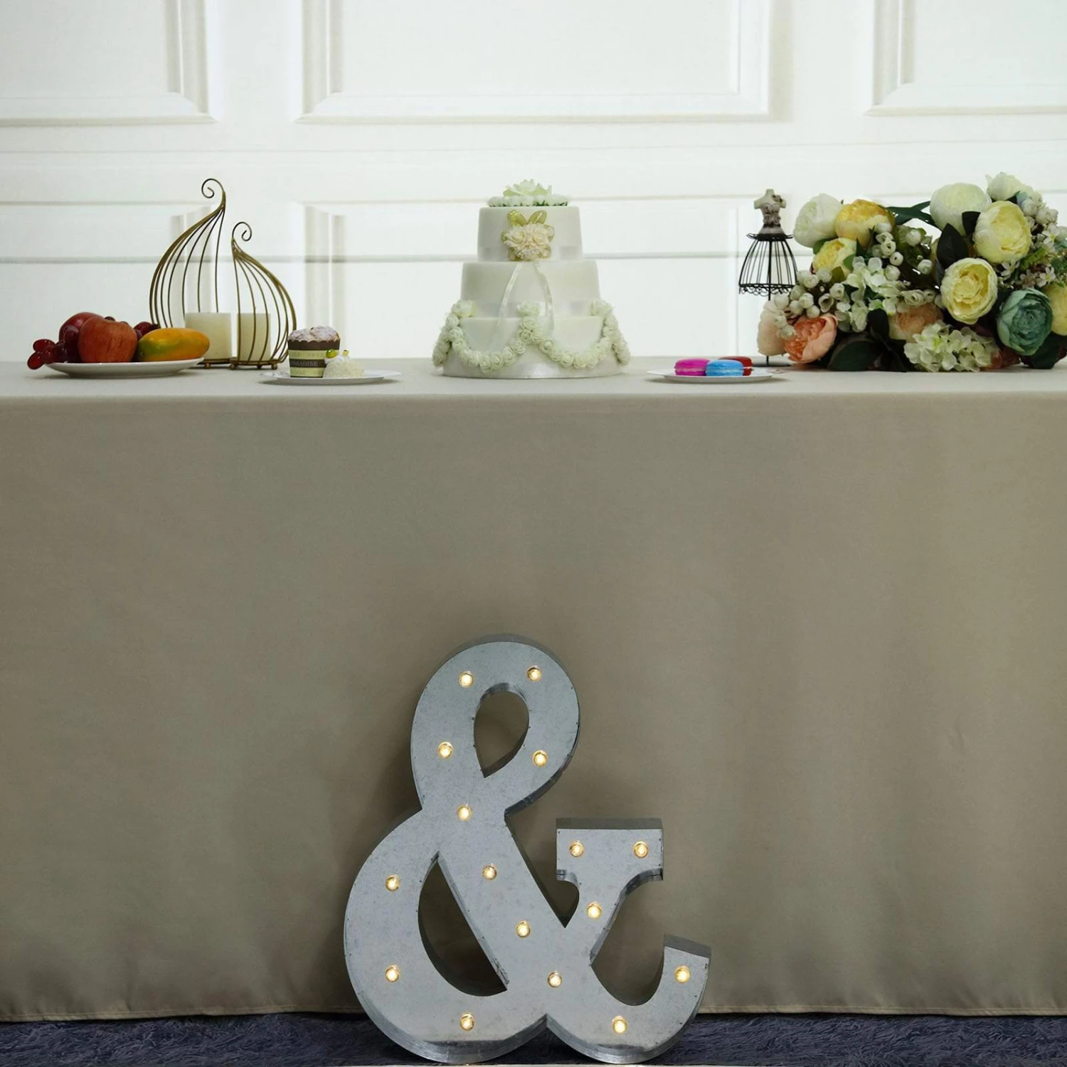 1.7 Ft Lighted Metal Marquee Silver Light Up Symbols 5 1.7 Ft Lighted Metal Marquee Silver Light Up Symbols - Image 3