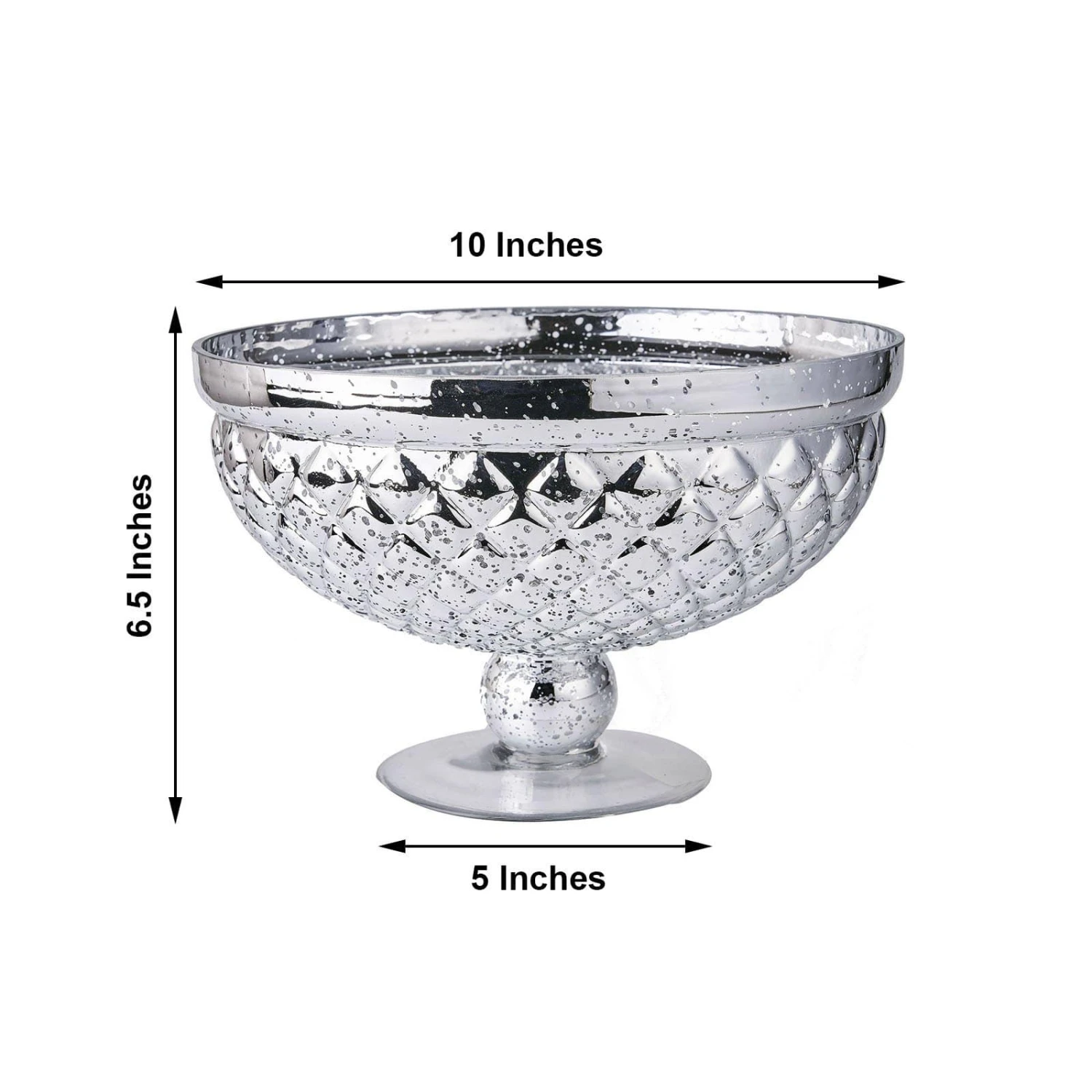 10" Mercury Glass Compote Vase Bowl Centerpiece 12 10" Mercury Glass Compote Vase Bowl Centerpiece - Image 10