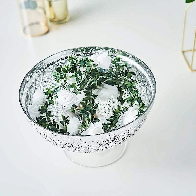 10" Mercury Glass Compote Vase Bowl Centerpiece 14 10" Mercury Glass Compote Vase Bowl Centerpiece - Image 12