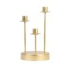 10" Metal 3 Arm Vintage Round Candelabra Taper Candle Holder - Gold 1 10" Metal 3 Arm Vintage Round Candelabra Taper Candle Holder - Gold -Optimal Home Decoration 10 metal 3 arm vintage round candelabra taper candle holder gold iron cand tp012 3 gold 30818447360063
