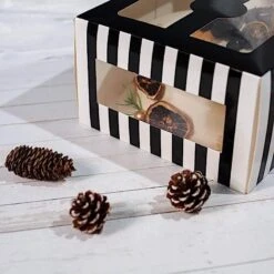 10 Pcs 10" Striped Dessert Bakery Cake Boxes With Window - Black And White 17 10 Pcs 10" Striped Dessert Bakery Cake Boxes With Window - Black And White -Optimal Home Decoration 10 pcs 10 striped dessert bakery cake boxes with window black and white box 10x6 cake01 blk 28598232055871
