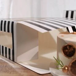 10 Pcs 10" Striped Dessert Bakery Cake Boxes With Window - Black And White 13 10 Pcs 10" Striped Dessert Bakery Cake Boxes With Window - Black And White -Optimal Home Decoration 10 pcs 10 striped dessert bakery cake boxes with window black and white box 10x6 cake01 blk 28598330556479