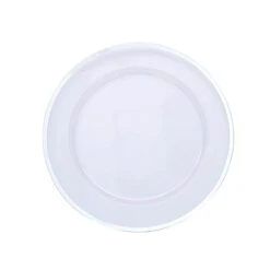10 Round 12" Heavy Duty Plastic Charger Plates With Metallic Rim - Clear -Optimal Home Decoration 10 round 12 heavy duty plastic charger plates with metallic rim clear chrg plst0016 12 clsv 30792141013055