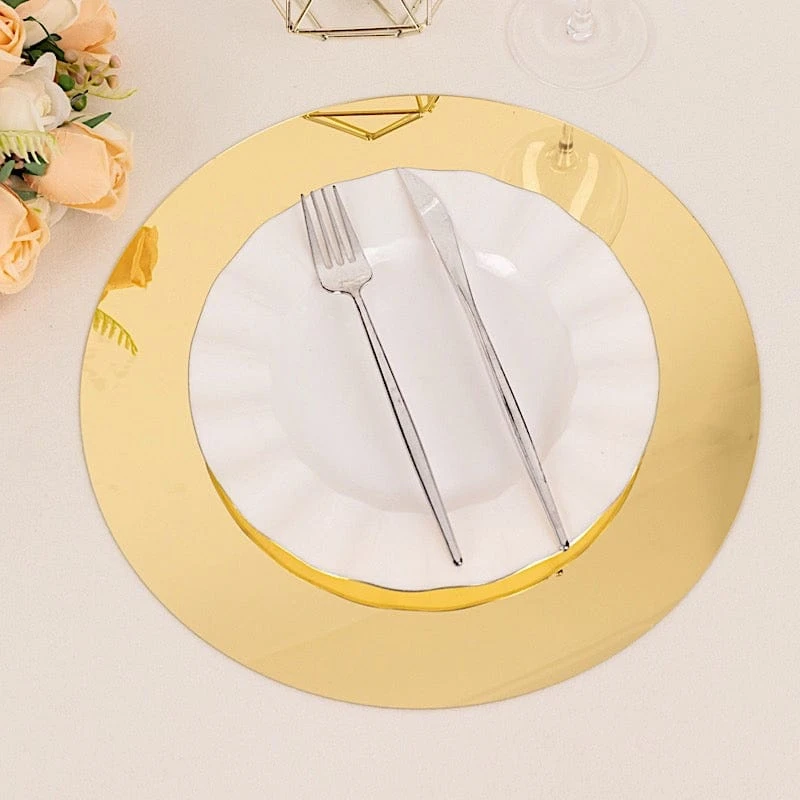 10 Round 13" Decorative Mirror Plastic Charger Plates 15 10 Round 13" Decorative Mirror Plastic Charger Plates - Image 13