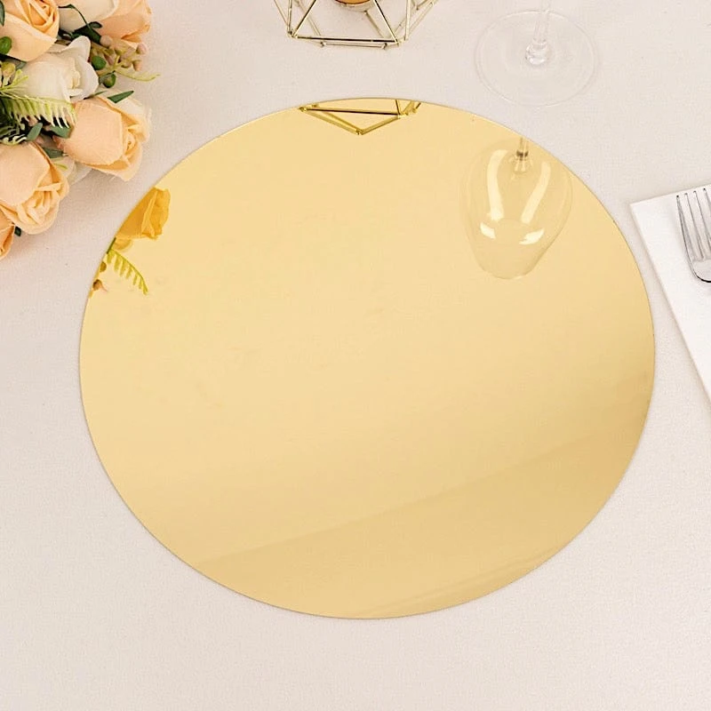 10 Round 13" Decorative Mirror Plastic Charger Plates 5 10 Round 13" Decorative Mirror Plastic Charger Plates - Image 3