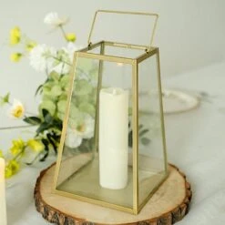 10" Tall Geometric Metal Lantern Candle Holder Hanging Terrarium - Gold And Clear 19 10" Tall Geometric Metal Lantern Candle Holder Hanging Terrarium - Gold And Clear -Optimal Home Decoration 10 tall geometric metal lantern candle holder hanging terrarium gold and clear cand lant007 l gold 30353981702207