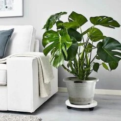 10" Tall Round Plastic Flower Plant Pot With Metallic Barrel Design -Optimal Home Decoration 10 tall round plastic flower plant pot with metallic barrel design 28948105265215