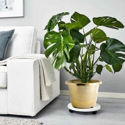 10" Tall Round Plastic Flower Plant Pot With Metallic Barrel Design -Optimal Home Decoration 10 tall round plastic flower plant pot with metallic barrel design 28948105592895