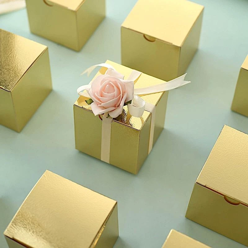 100 Wedding Favor Boxes 3" X 3" X 3" 16 100 Wedding Favor Boxes 3" X 3" X 3" - Image 14