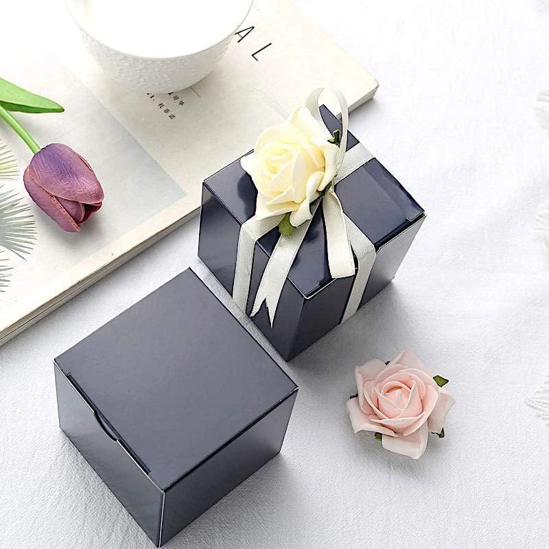 100 Wedding Favor Boxes 3" X 3" X 3" - Navy Blue 8 100 Wedding Favor Boxes 3" X 3" X 3" - Navy Blue - Image 6