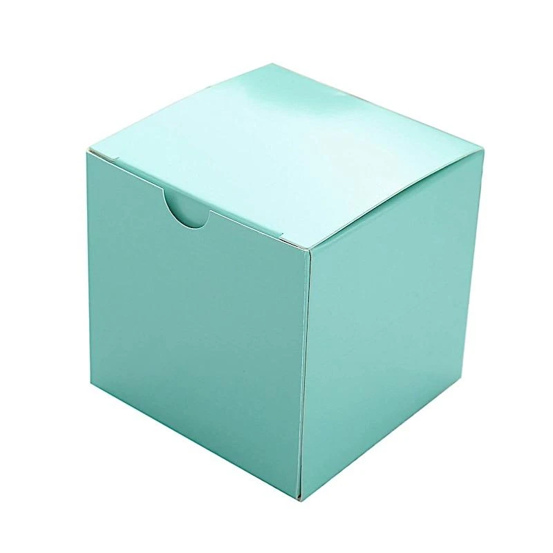 100 Wedding Favor Boxes 3" X 3" X 3" - Turquoise