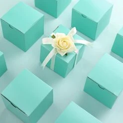 100 Wedding Favor Boxes 3" X 3" X 3" - Turquoise -Optimal Home Decoration 100 wedding favor boxes 3 x 3 x 3 turquoise box 3x3 turq 28785548394559