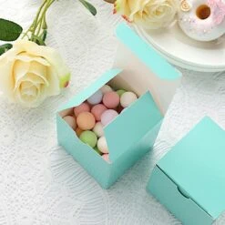 100 Wedding Favor Boxes 3" X 3" X 3" - Turquoise -Optimal Home Decoration 100 wedding favor boxes 3 x 3 x 3 turquoise box 3x3 turq 28785595646015
