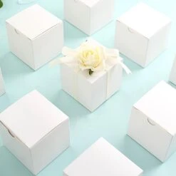 100 Wedding Favor Boxes 3" X 3" X 3" - White -Optimal Home Decoration 100 wedding favor boxes 3 x 3 x 3 white box 3x3 wht 28785549934655