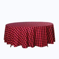 108" Checkered Gingham Polyester Round Tablecloth 25 108" Checkered Gingham Polyester Round Tablecloth -Optimal Home Decoration 108 checkered gingham polyester round tablecloth 28965747392575