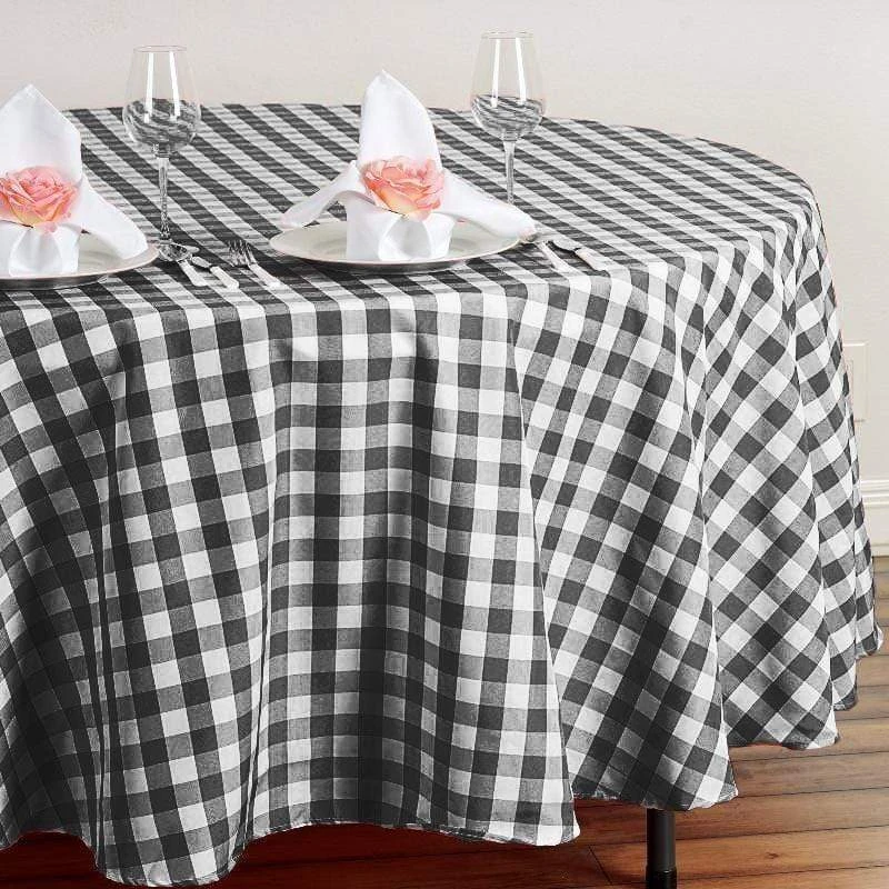 108" Checkered Gingham Polyester Round Tablecloth 19 108" Checkered Gingham Polyester Round Tablecloth - Image 17