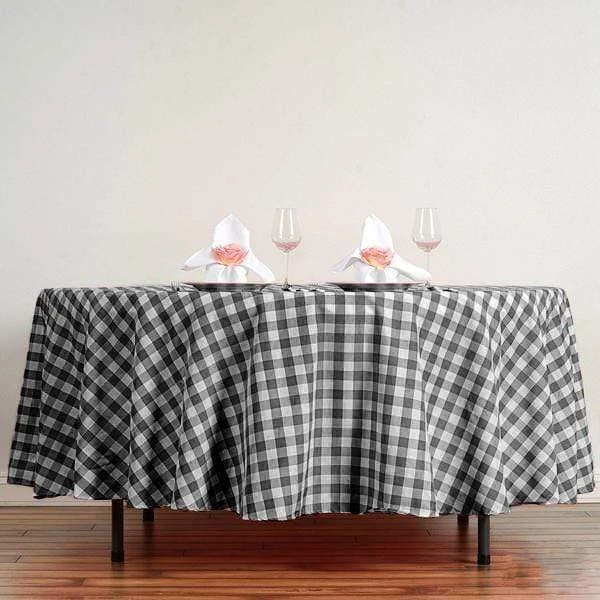 108" Checkered Gingham Polyester Round Tablecloth 18 108" Checkered Gingham Polyester Round Tablecloth - Image 16