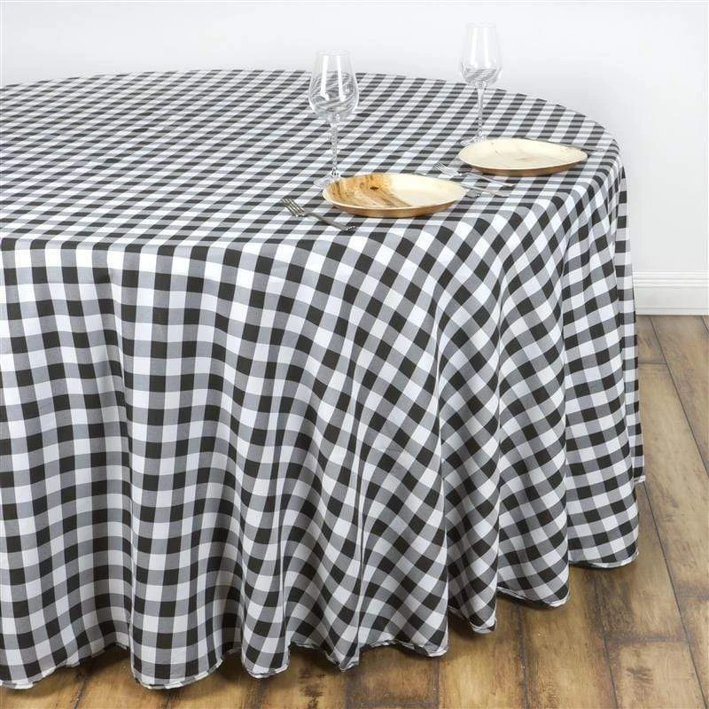 108" Checkered Gingham Polyester Round Tablecloth 15 108" Checkered Gingham Polyester Round Tablecloth - Image 13