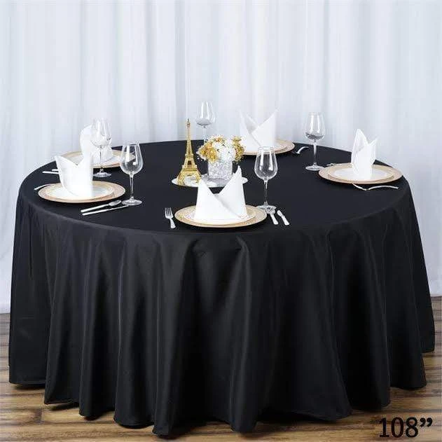 108" Premium Polyester Round Tablecloth Wedding Party Table Linens 7 108" Premium Polyester Round Tablecloth Wedding Party Table Linens - Image 5