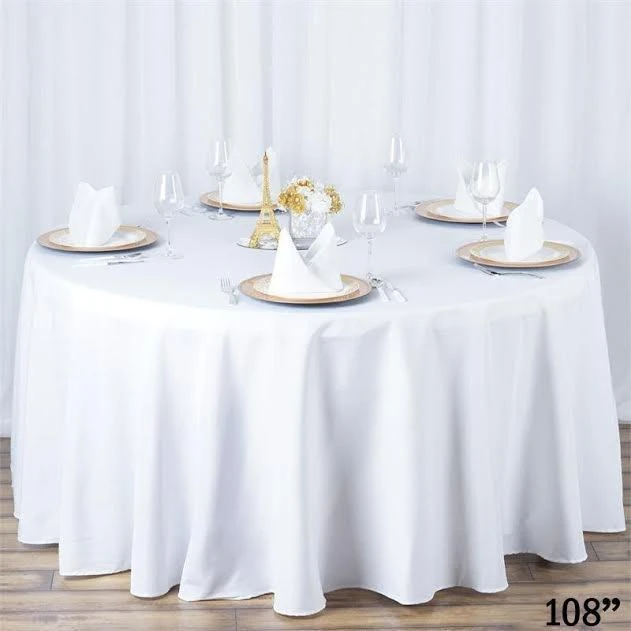 108" Premium Polyester Round Tablecloth Wedding Party Table Linens 12 108" Premium Polyester Round Tablecloth Wedding Party Table Linens - Image 10