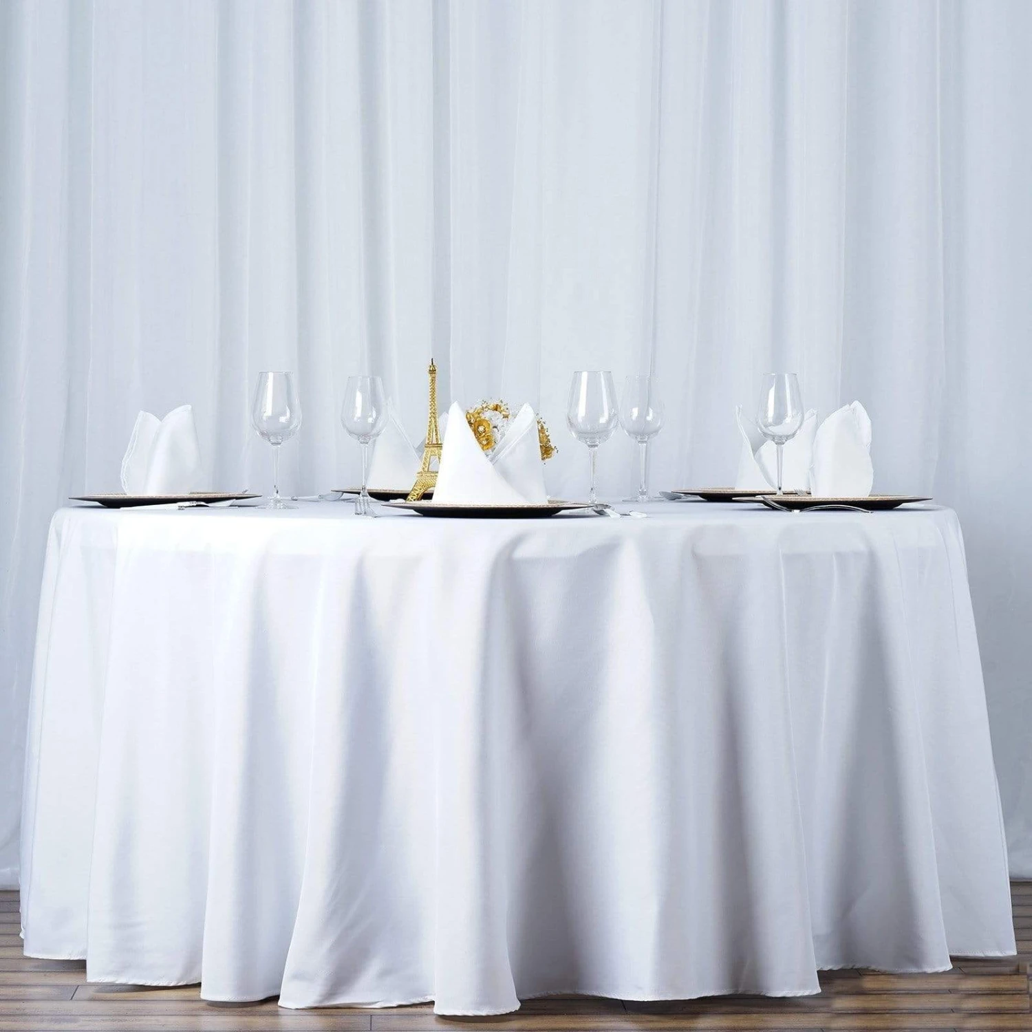 108" Premium Polyester Round Tablecloth Wedding Party Table Linens 9 108" Premium Polyester Round Tablecloth Wedding Party Table Linens - Image 7