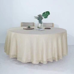 108" Round Premium Faux Burlap Polyester Tablecloth 25 108" Round Premium Faux Burlap Polyester Tablecloth -Optimal Home Decoration 108 round premium faux burlap polyester tablecloth 28965767086143
