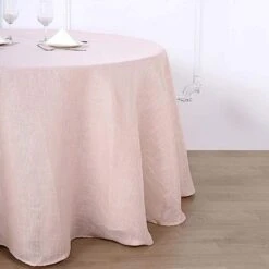 108" Round Premium Faux Burlap Polyester Tablecloth 38 108" Round Premium Faux Burlap Polyester Tablecloth -Optimal Home Decoration 108 round premium faux burlap polyester tablecloth 28965767544895