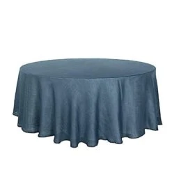 108" Round Premium Faux Burlap Polyester Tablecloth 31 108" Round Premium Faux Burlap Polyester Tablecloth -Optimal Home Decoration 108 round premium faux burlap polyester tablecloth tab jute02 108 blue 28965767282751