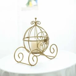 11" Tall Cinderella Coach Plant Stand Party Centerpiece - Gold 11 11" Tall Cinderella Coach Plant Stand Party Centerpiece - Gold -Optimal Home Decoration 11 tall cinderella coach plant stand party centerpiece gold iron coach01 gold 28500421378111