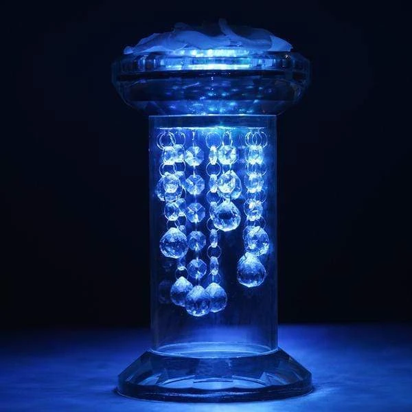 11" Tall Glass Crystal Wedding Party Centerpiece Pedestal Riser - Clear 6 11" Tall Glass Crystal Wedding Party Centerpiece Pedestal Riser - Clear - Image 4