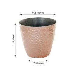 11" Tall Round Plastic Flower Plant Pot With Metallic Hammered Design 34 11" Tall Round Plastic Flower Plant Pot With Metallic Hammered Design -Optimal Home Decoration 11 tall round plastic flower plant pot with metallic hammered design 28948106313791