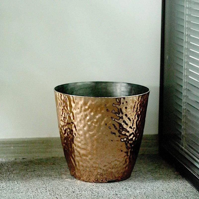 11" Tall Round Plastic Flower Plant Pot With Metallic Hammered Design 17 11" Tall Round Plastic Flower Plant Pot With Metallic Hammered Design - Image 15