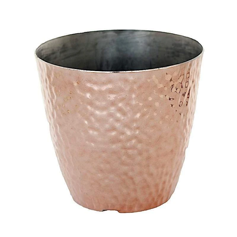 11" Tall Round Plastic Flower Plant Pot With Metallic Hammered Design 13 11" Tall Round Plastic Flower Plant Pot With Metallic Hammered Design - Image 11