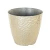 11" Tall Round Plastic Flower Plant Pot With Metallic Hammered Design 2 11" Tall Round Plastic Flower Plant Pot With Metallic Hammered Design -Optimal Home Decoration 11 tall round plastic flower plant pot with metallic hammered design plnt plst 002 l gold 28948105953343