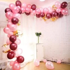 110 Pcs Balloons Garland Arch Party Decorations Kit - Pink Burgundy Clear -Optimal Home Decoration 110 pcs balloons garland arch party decorations kit pink burgundy clear bloon kit05 bgbl 28522770628671