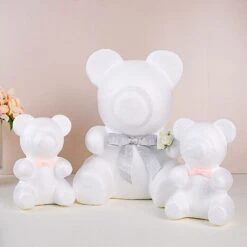 12" Tall 3D Bear Styrofoam Animals DIY Craft Arts - White -Optimal Home Decoration 12 3d foam bear crafts diy arts wholesale supplies white foam craf bear01 m 29171398705215