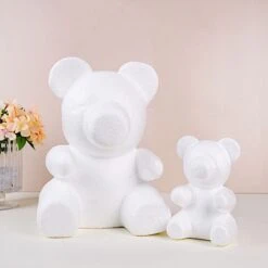 12" Tall 3D Bear Styrofoam Animals DIY Craft Arts - White -Optimal Home Decoration 12 3d foam bear crafts diy arts wholesale supplies white foam craf bear01 m 29171398803519