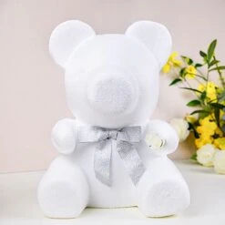 12" Tall 3D Bear Styrofoam Animals DIY Craft Arts - White -Optimal Home Decoration 12 3d foam bear crafts diy arts wholesale supplies white foam craf bear01 m 29171398869055
