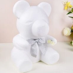 12" Tall 3D Bear Styrofoam Animals DIY Craft Arts - White -Optimal Home Decoration 12 3d foam bear crafts diy arts wholesale supplies white foam craf bear01 m 29171398934591