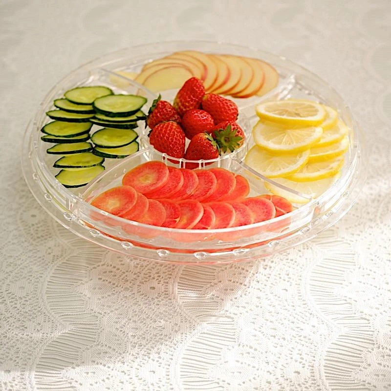 12" Acrylic Cake Stand With Dome 6 In 1 Multifunctional Serving Platter - Clear 7 12" Acrylic Cake Stand With Dome 6 In 1 Multifunctional Serving Platter - Clear - Image 5